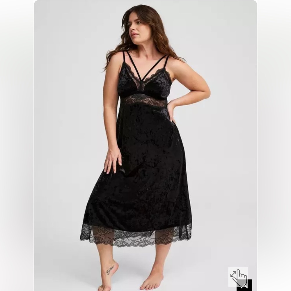 Torrid Velour Lace Maxi Lingerie Slip